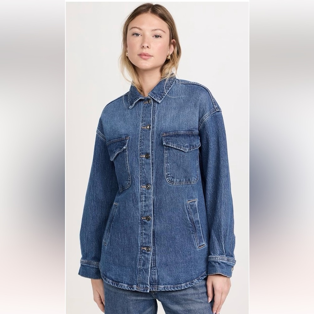 Favorite Daughter The David Shacket, Denim Oversized Shirt Jacket